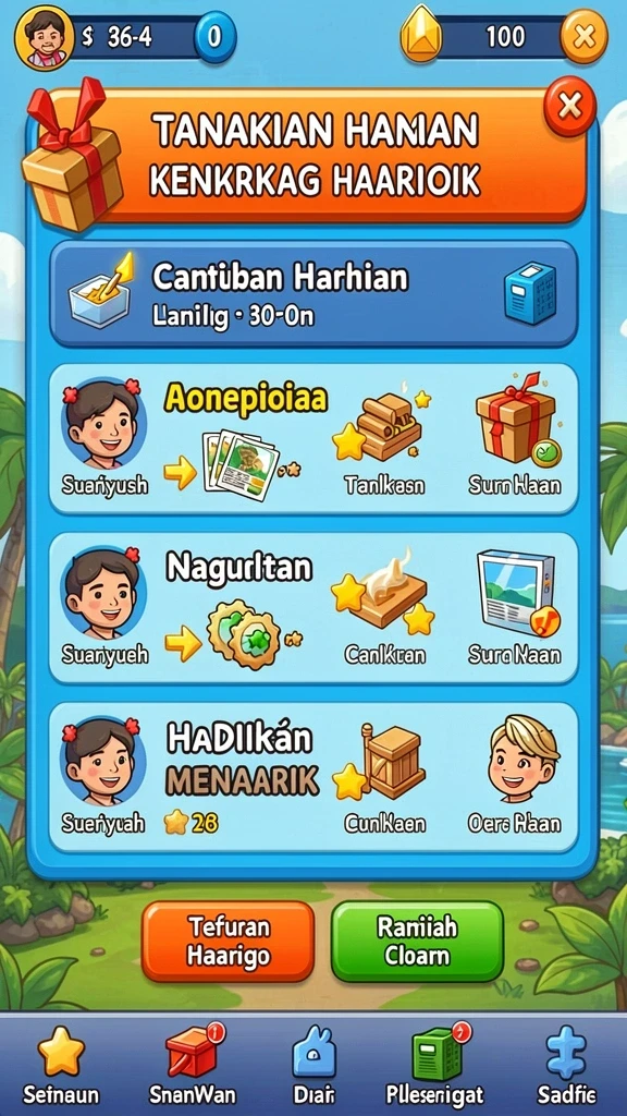 Tampilan awal permainan dengan tutorial mudah.