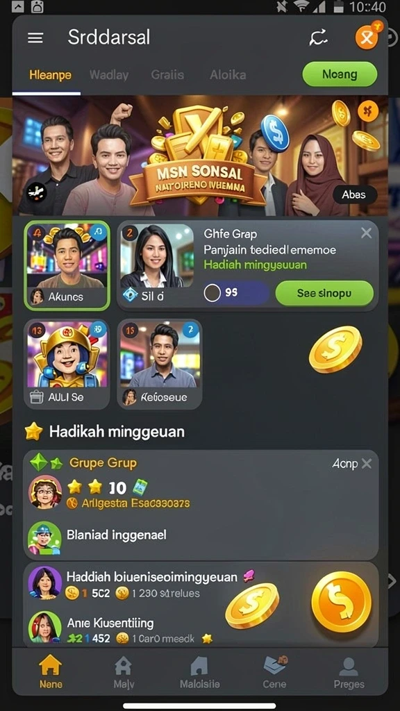 Fitur sosial untuk berbagi pencapaian dan tantangan.