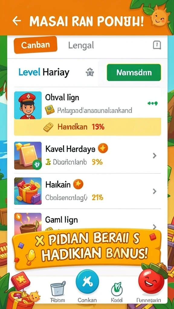 Tampilan awal permainan yang menarik dan mudah dipahami.