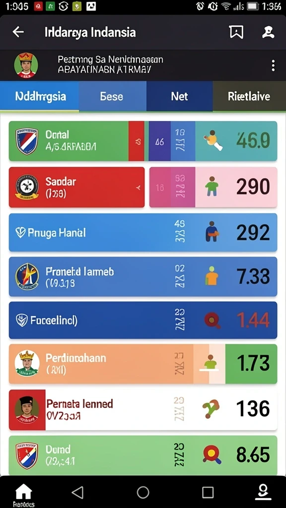 Tangkapan layar fitur leaderboard yang menunjukkan posisi pemain.