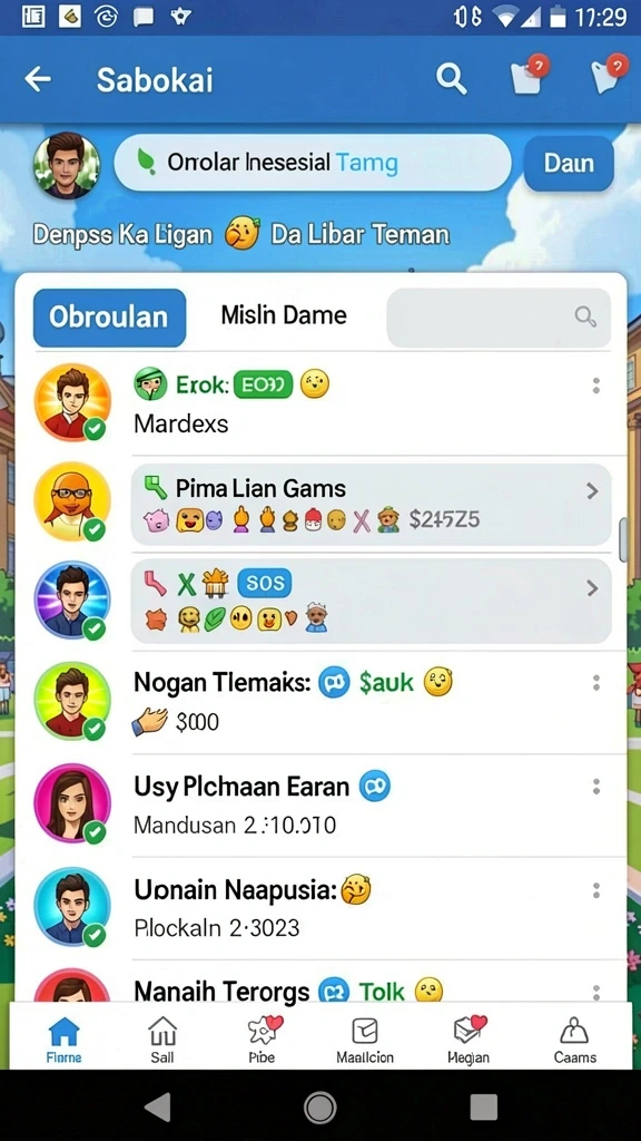 Berbagai pilihan permainan menarik yang tersedia.
