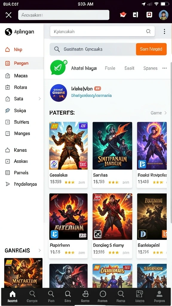 Tampilan awal game yang menarik dan informatif.