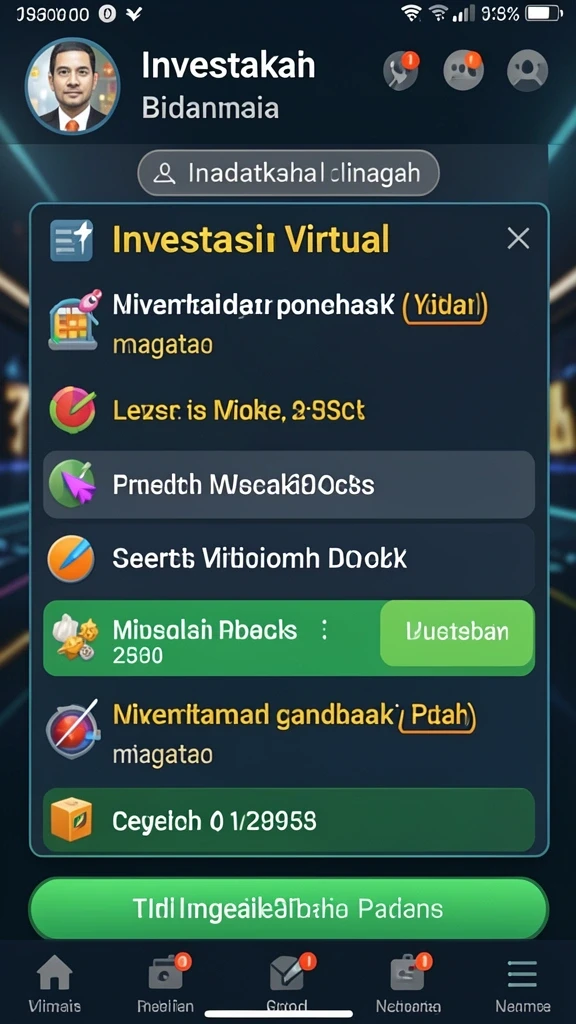 Tampilan antarmuka aplikasi NUSABET yang menarik.