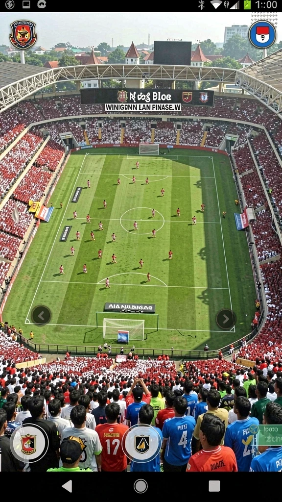 Lingkungan game yang penuh warna dan detail.